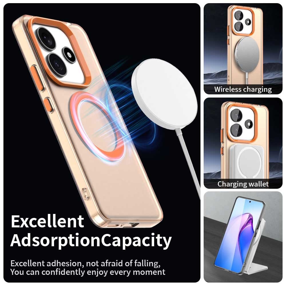Candy gelový obal s MagSafe na Xiaomi Redmi Note 14 5G - oranžový
