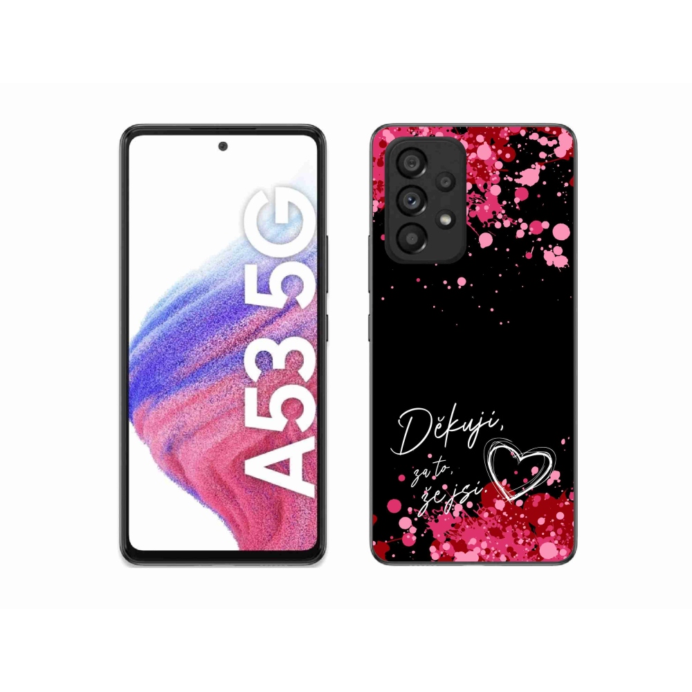 Gelový kryt mmCase na Samsung Galaxy A53 5G - zamilovaný text 2 černé pozadí