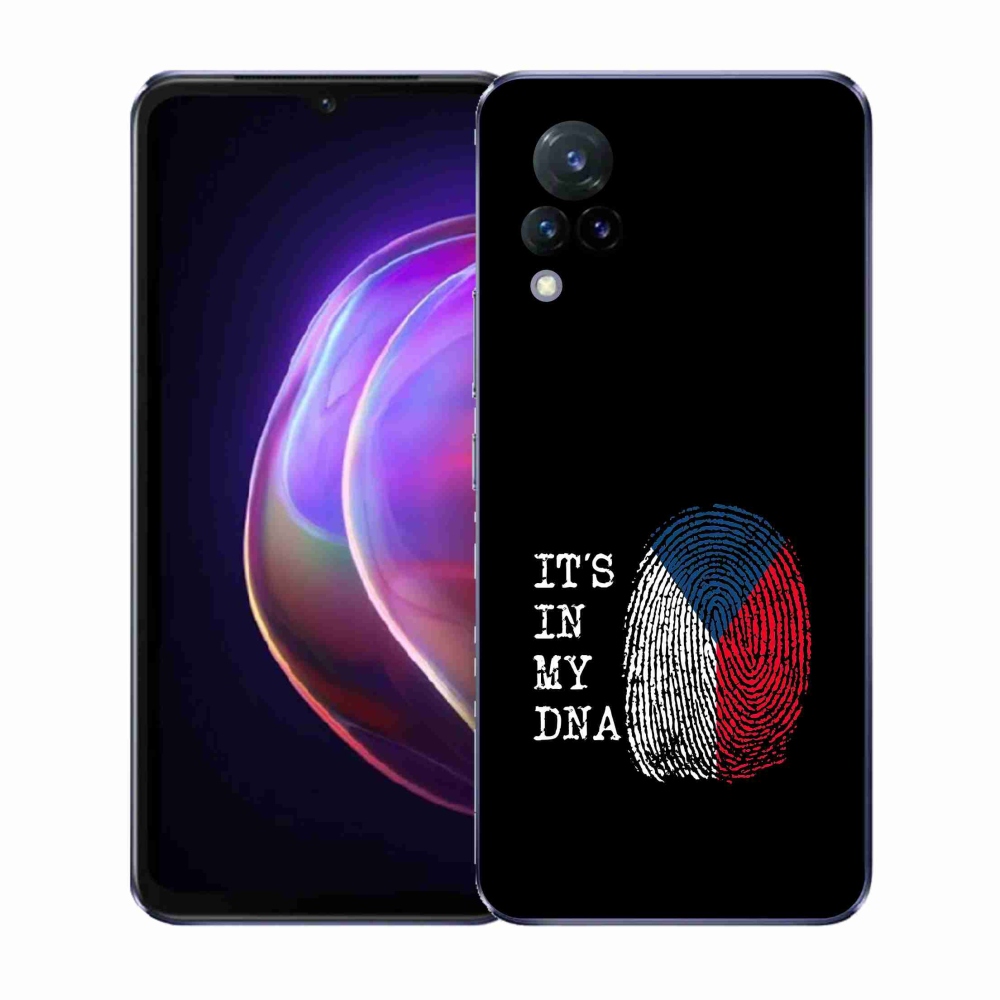 Gelový kryt mmCase na Vivo V21 4G/5G - vlajka otisk prstu černé pozadí