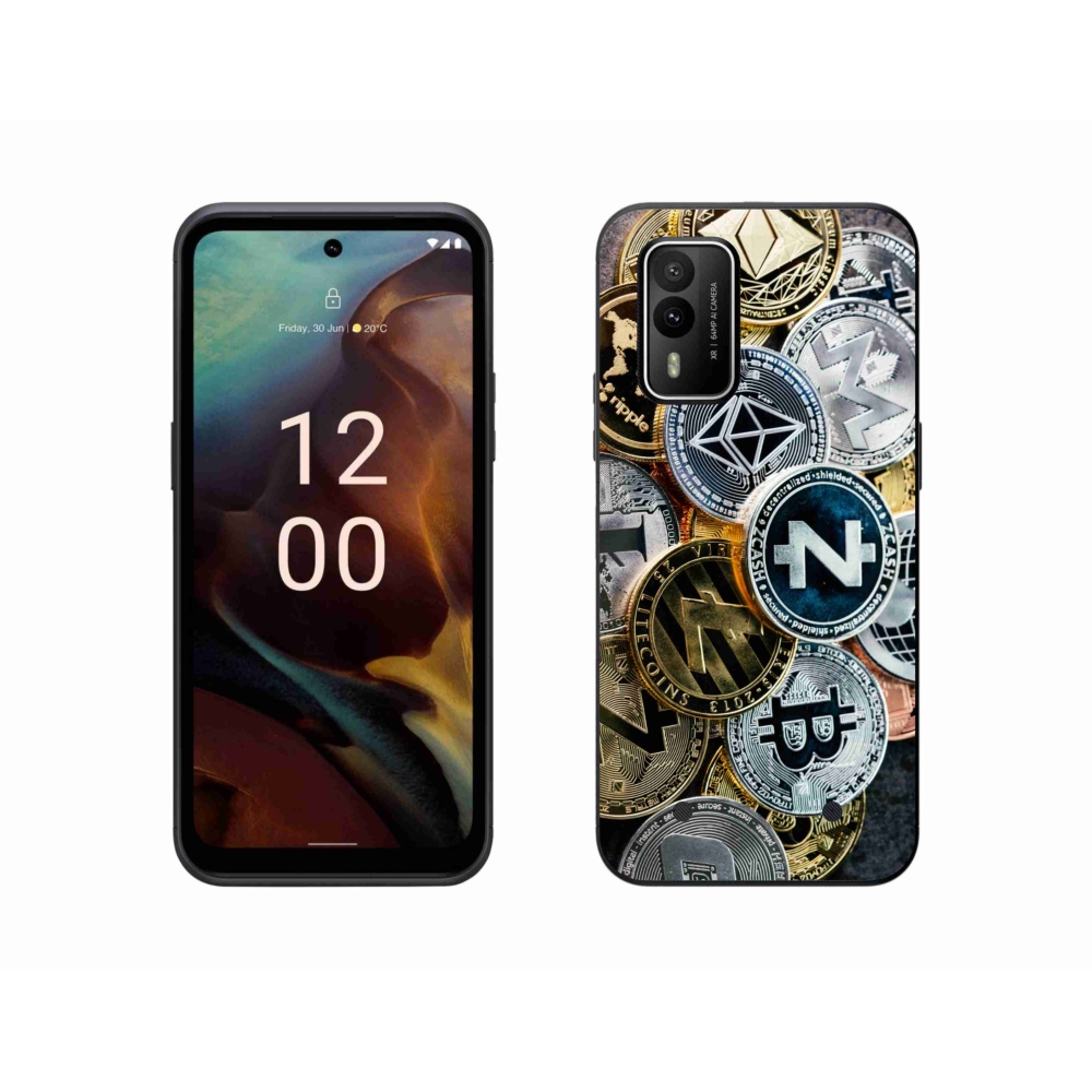 Gelový kryt mmCase na Nokia XR21 - kryptoměny