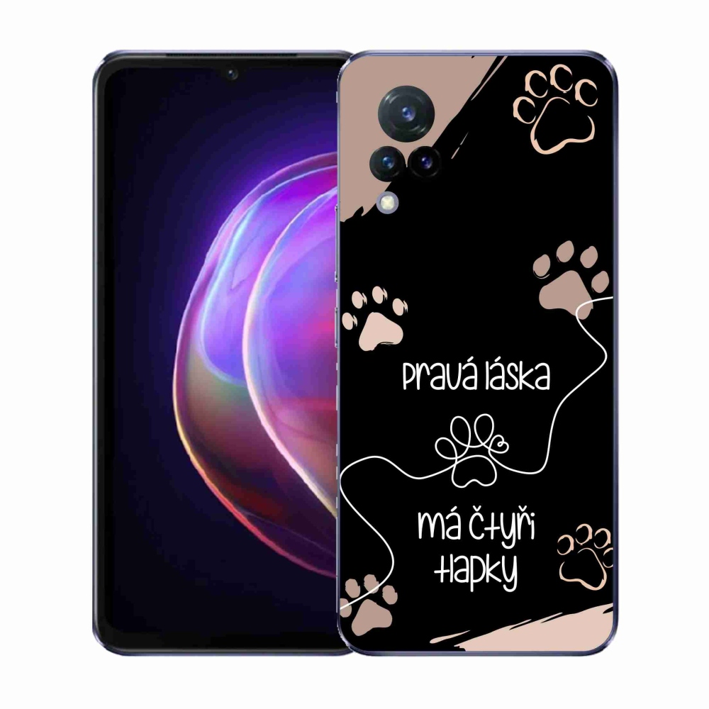 Gelový kryt mmCase na Vivo V21 4G/5G - psí motiv 1 černé pozadí