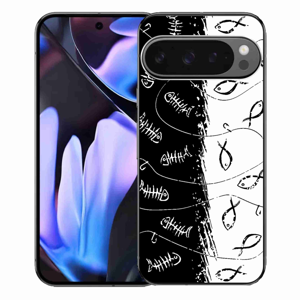 Gelový kryt mmCase na Google Pixel 9 Pro XL - kostry a rybky
