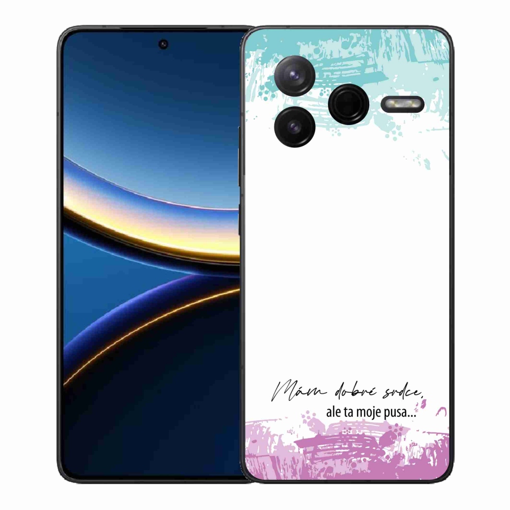 Gelový kryt mmCase na Xiaomi Poco F7 Pro - vtipný text 3 bílé pozadí