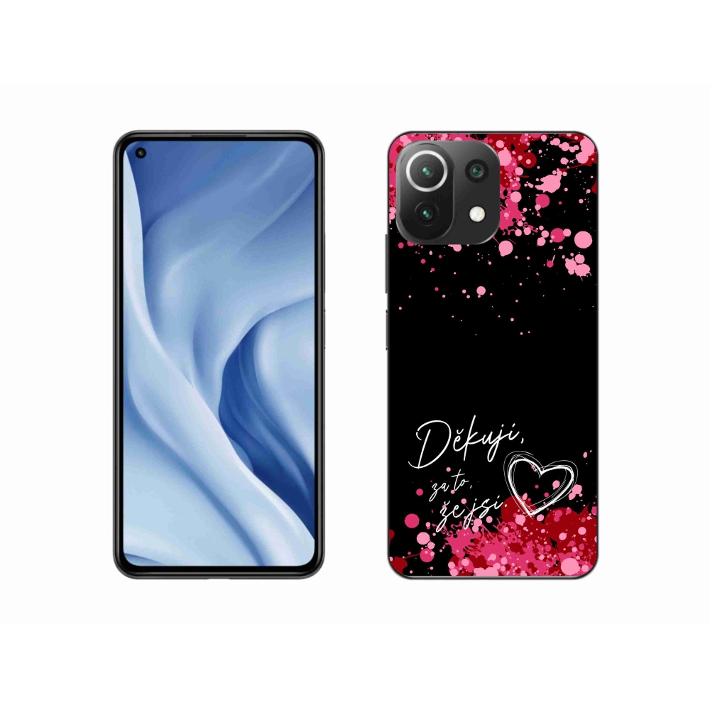 Gelový kryt mmCase na Xiaomi 11 Lite 5G NE - zamilovaný text 2 černé pozadí