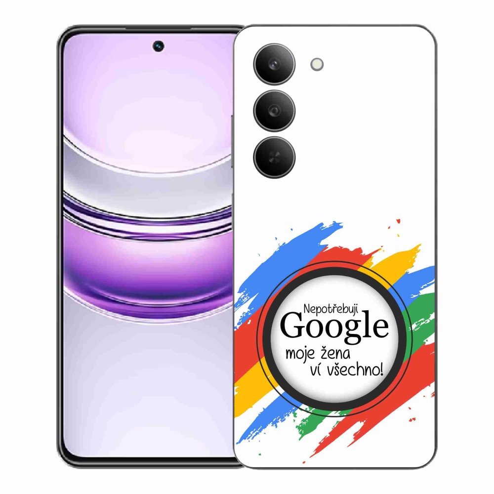 Gelový kryt mmCase na Realme 14x 5G - žena ví všechno bílé pozadí