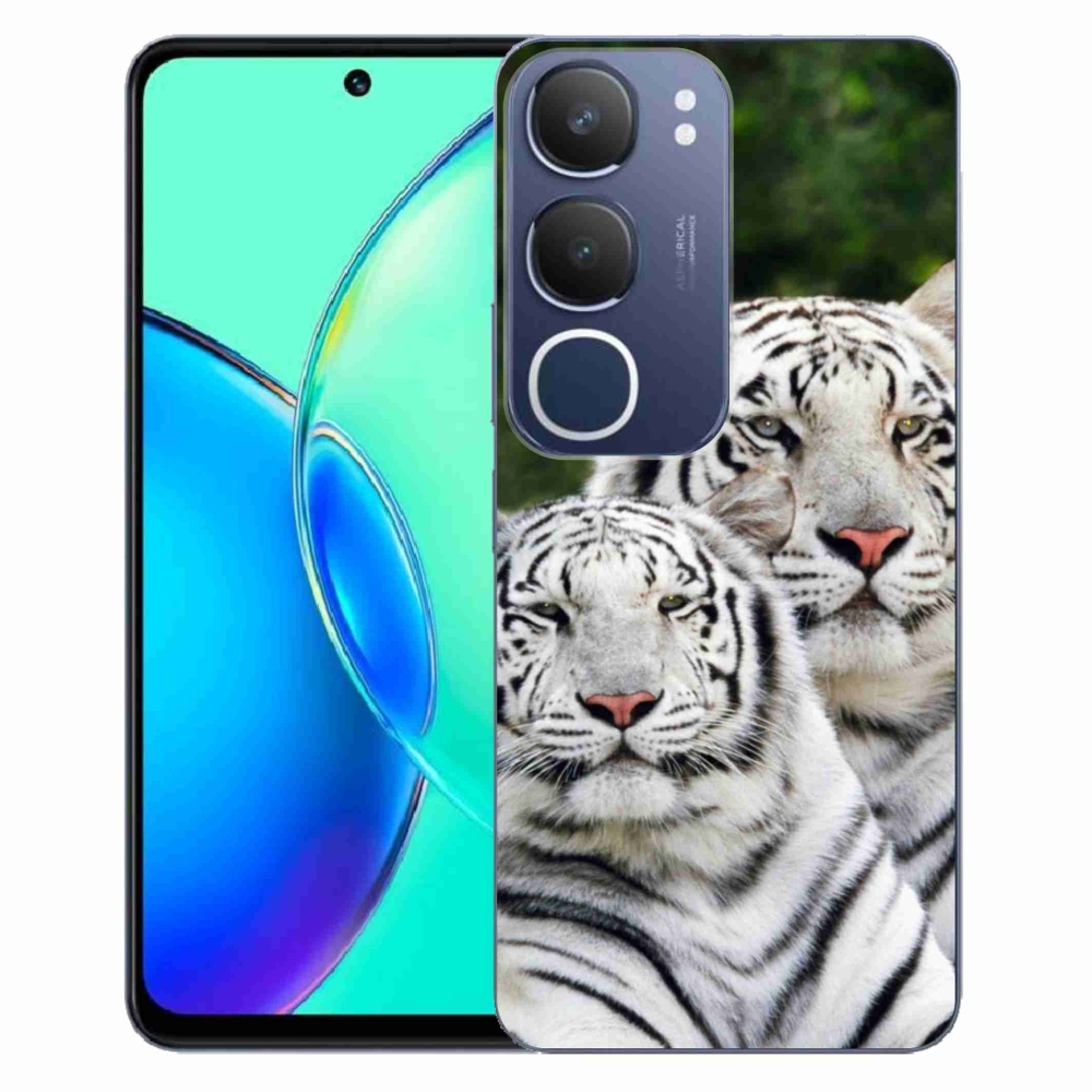 Gelový kryt mmCase na Vivo Y19s - bílí tygři