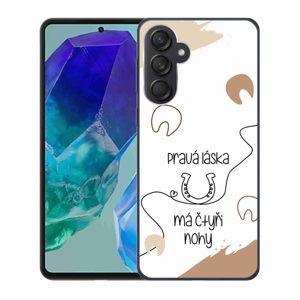 Gelový kryt mmCase na Samsung Galaxy M55 5G - koňský motiv bílé pozadí