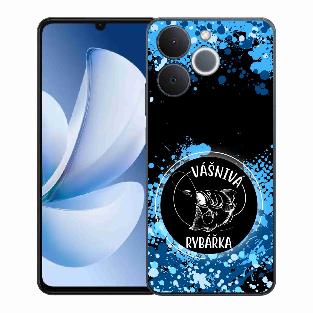 Gelový kryt mmCase na Realme Note 70T - vášnivá rybářka černé pozadí