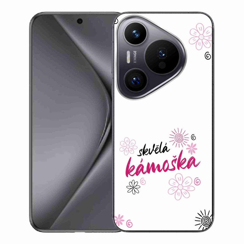Gelový kryt mmCase na Huawei Pura 70 Pro - skvělá kámoška bílé pozadí