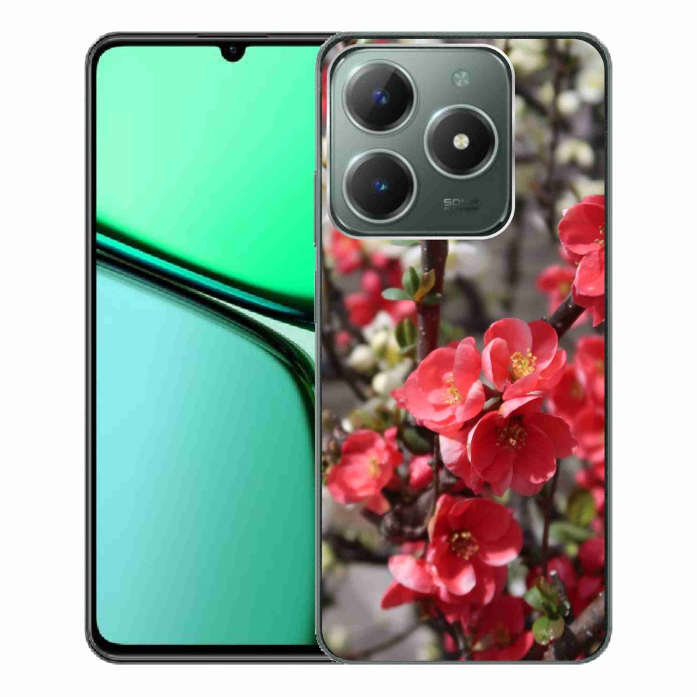 Gelový kryt mmCase na Realme C61 - červené květy