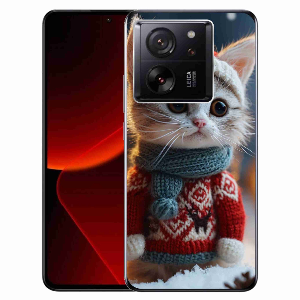 Gelový kryt mmCase na Xiaomi 13T/13T Pro - kotě ve svetru