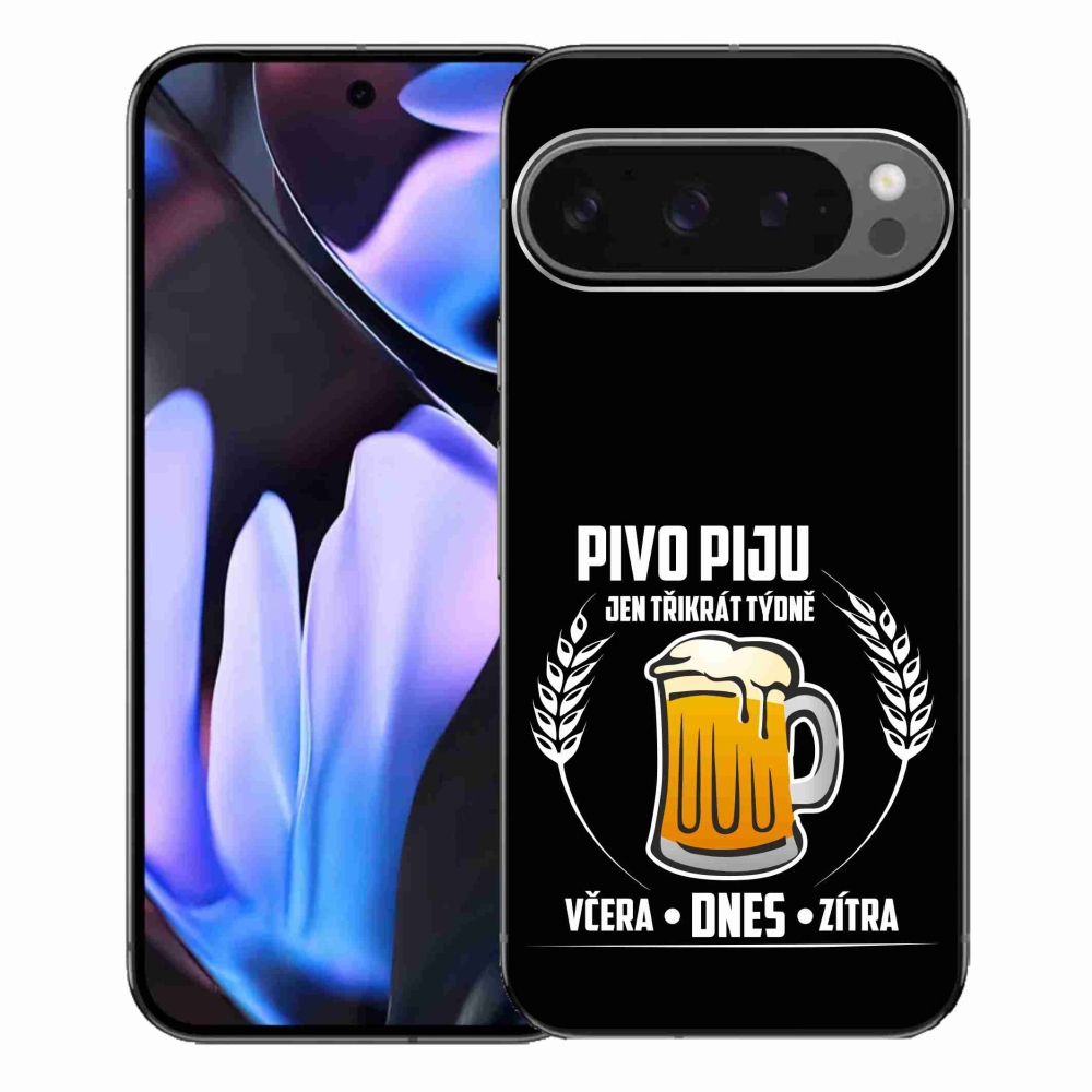 Gelový kryt mmCase na Google Pixel 9 Pro XL - pivní motiv černé pozadí