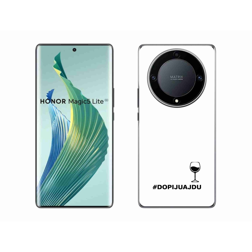 Gelový kryt mmCase na Honor Magic 5 Lite 5G - vinný motiv bílé pozadí