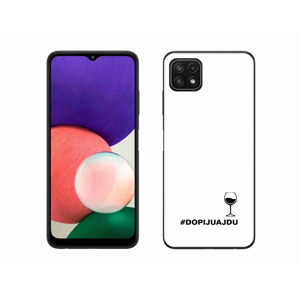Gelový kryt mmCase na Samsung Galaxy A22 5G - vinný motiv bílé pozadí
