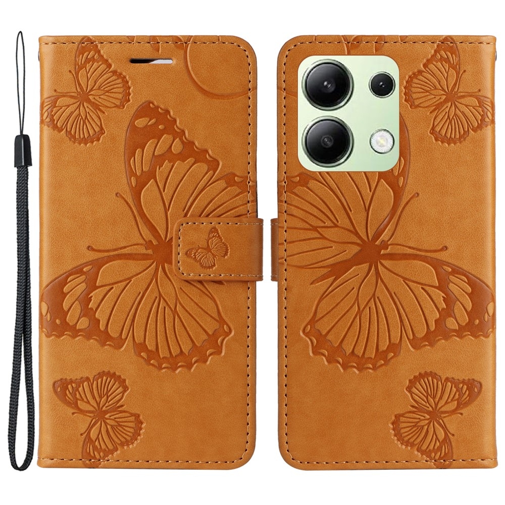 Big Butterfly knížkové pouzdro na Xiaomi Redmi Note 13 - žluté