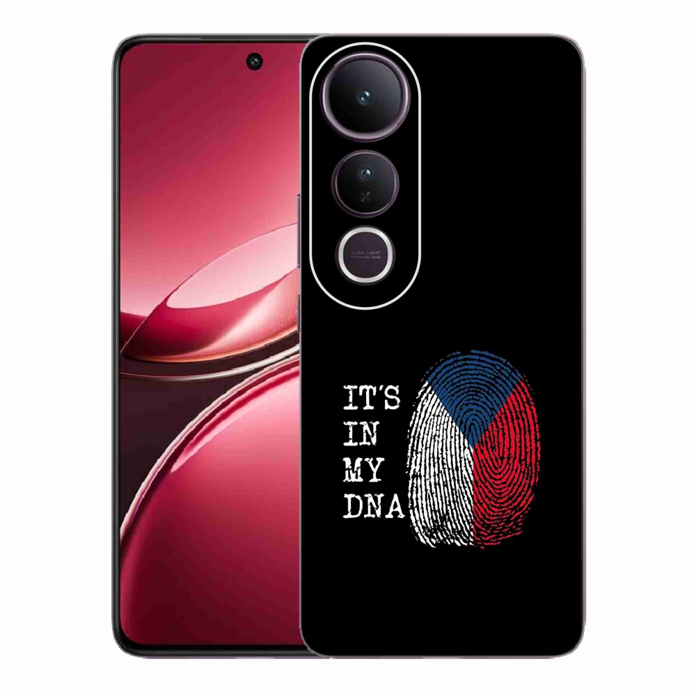 Gelový kryt mmCase na Vivo V50 Lite 4G/5G - vlajka otisk prstu černé pozadí