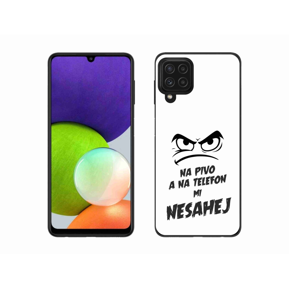 Gelový kryt mmCase na Samsung Galaxy A22 4G - pivní motiv 2 bílé pozadí