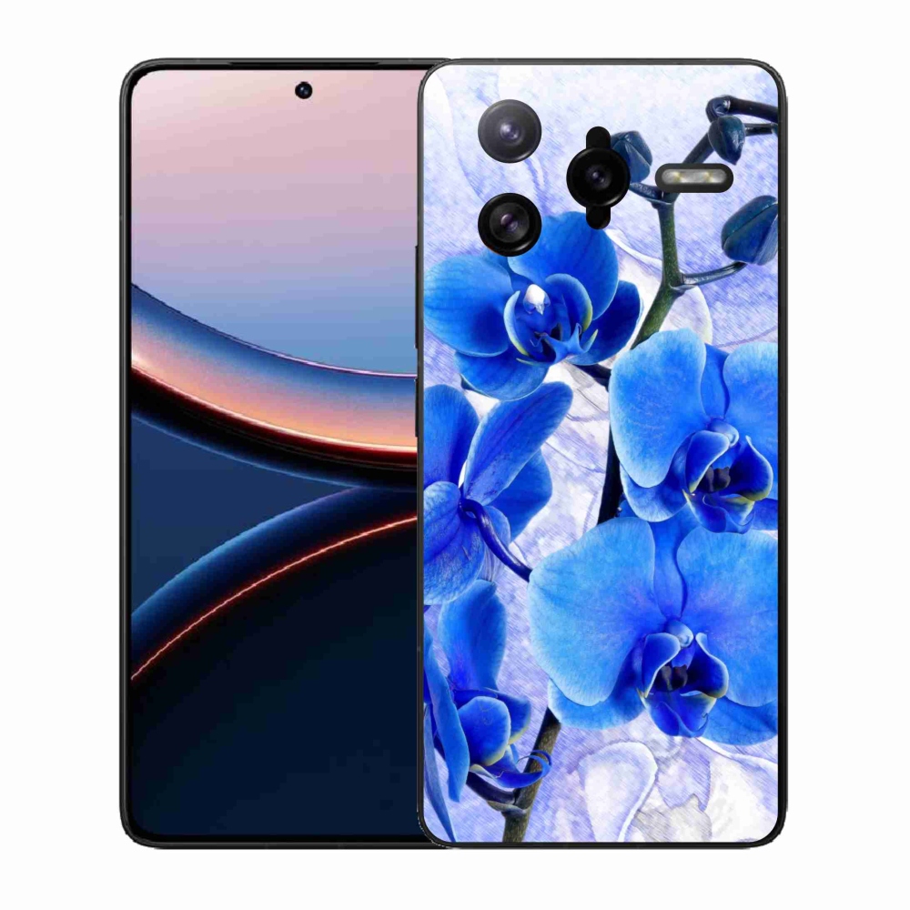 Gelový kryt mmCase na Xiaomi Poco F7 Ultra - modré květy