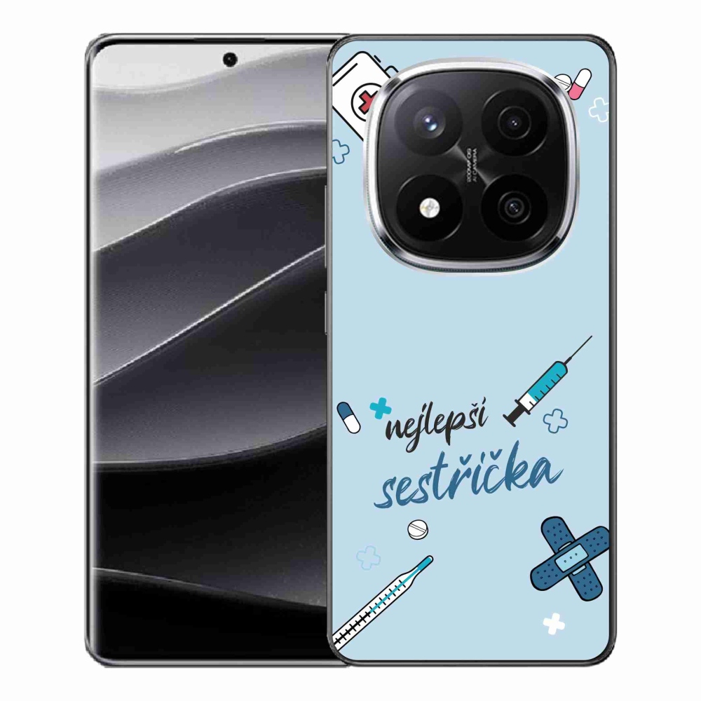 Gelový kryt mmCase na Xiaomi Redmi Note 14 Pro+ 5G - nejlepší sestřička modré pozadí