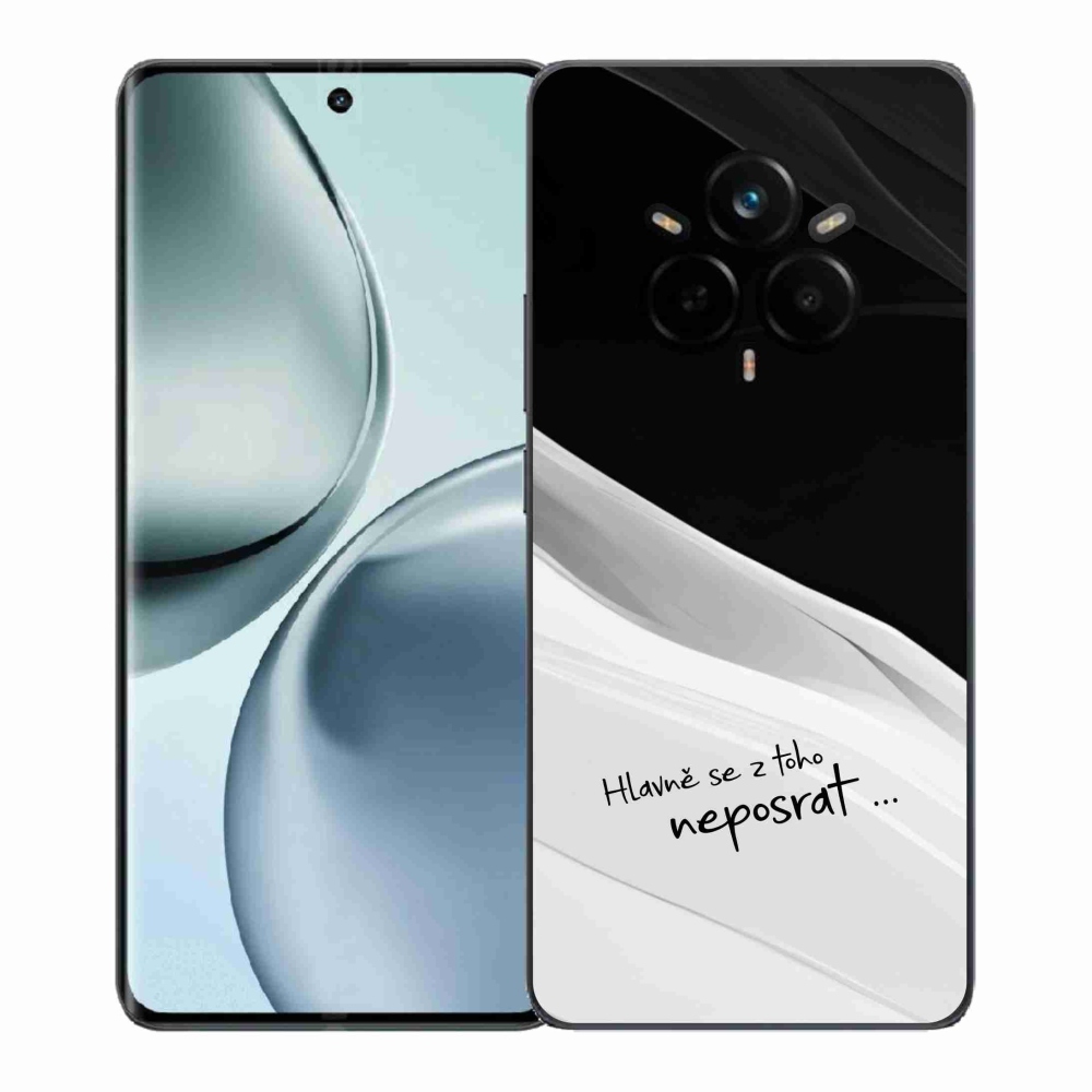 Gelový kryt mmCase na Realme 14 Pro+ 5G - vtipný text 13 bíločerné pozadí