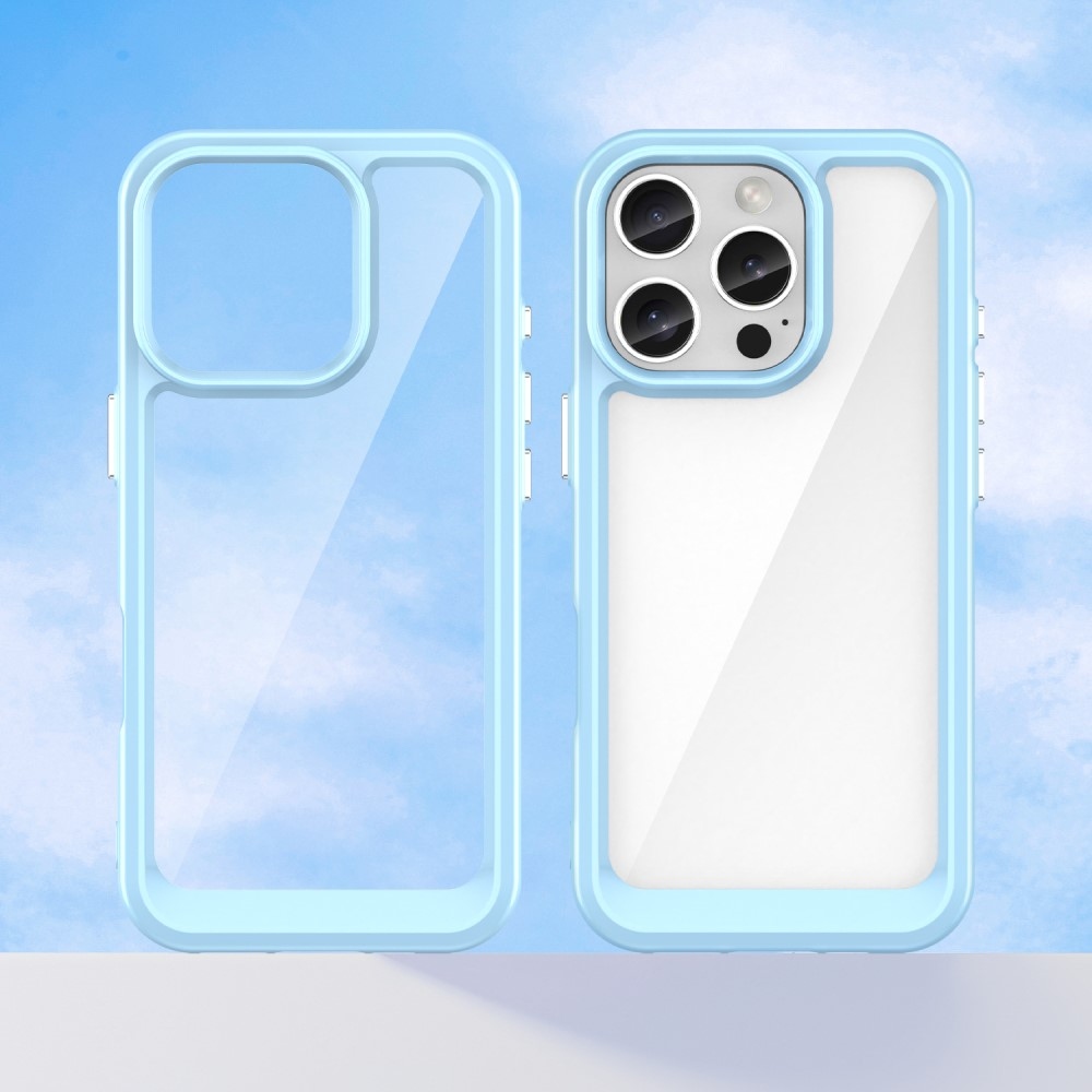 Gelový obal s pevnými zády na iPhone 16 Pro - modrý