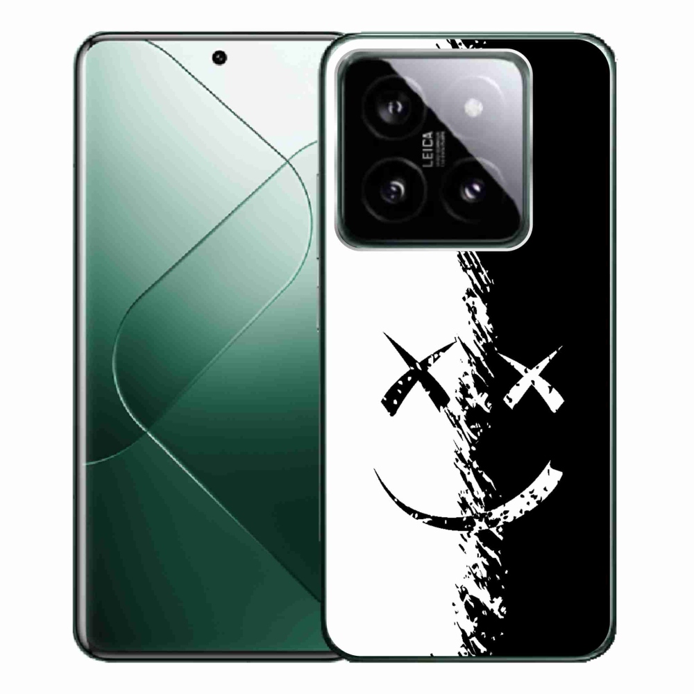Gelový kryt mmCase na Xiaomi 14 Pro - černobílý smajlík