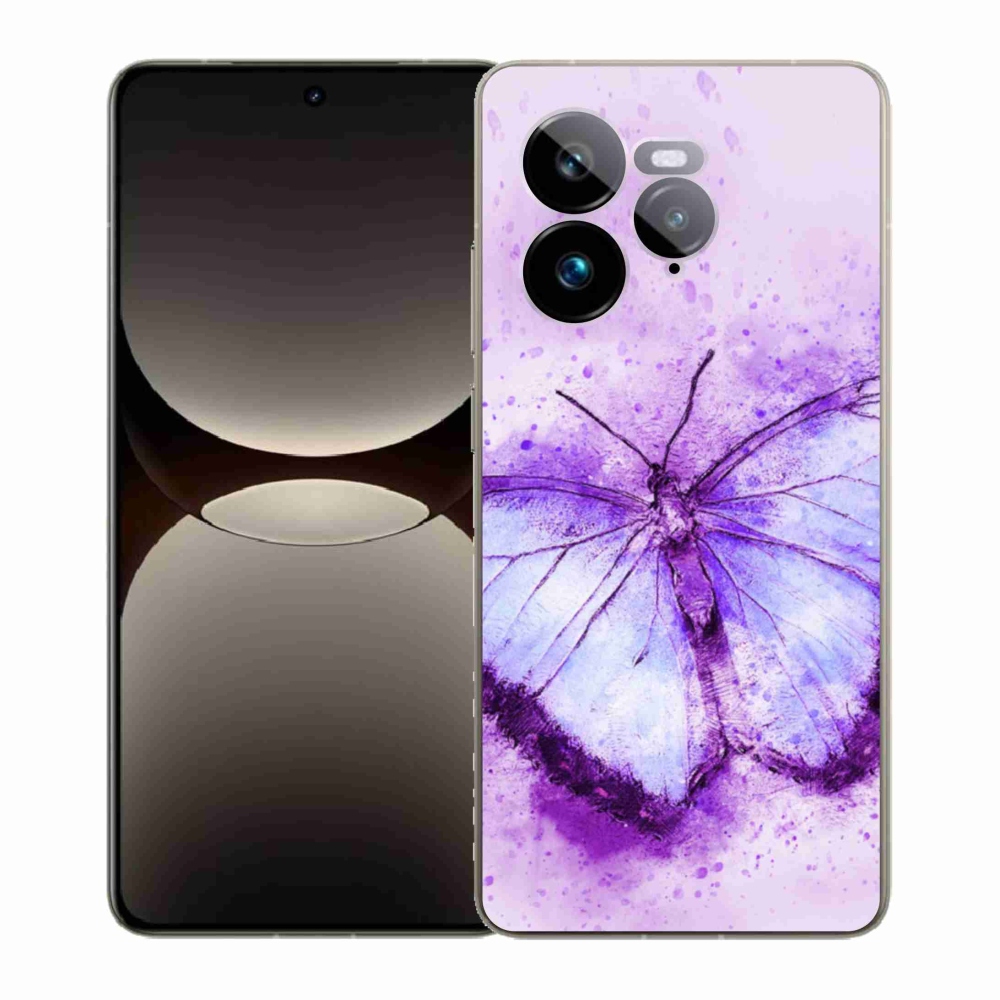 Gelový kryt mmCase na Realme GT 7 Pro 5G - fialový motýl