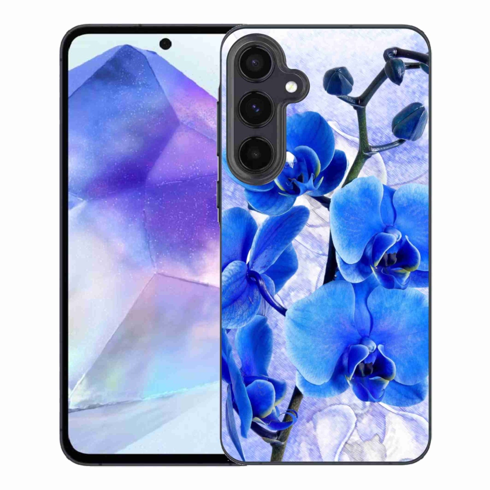 Gelový kryt mmCase na Samsung Galaxy A55 5G - modré květy