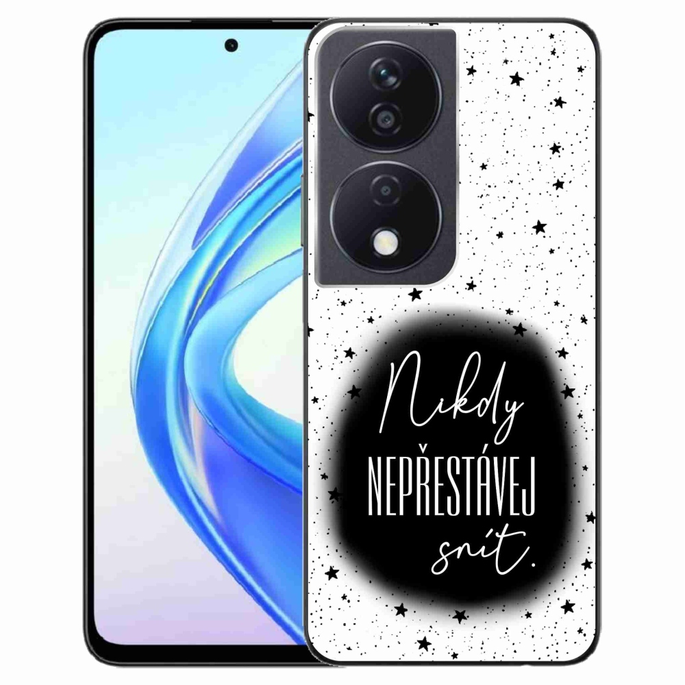 Gelový kryt mmCase na Honor X7b/Honor 90 Smart - citát 1 černobílé pozadí