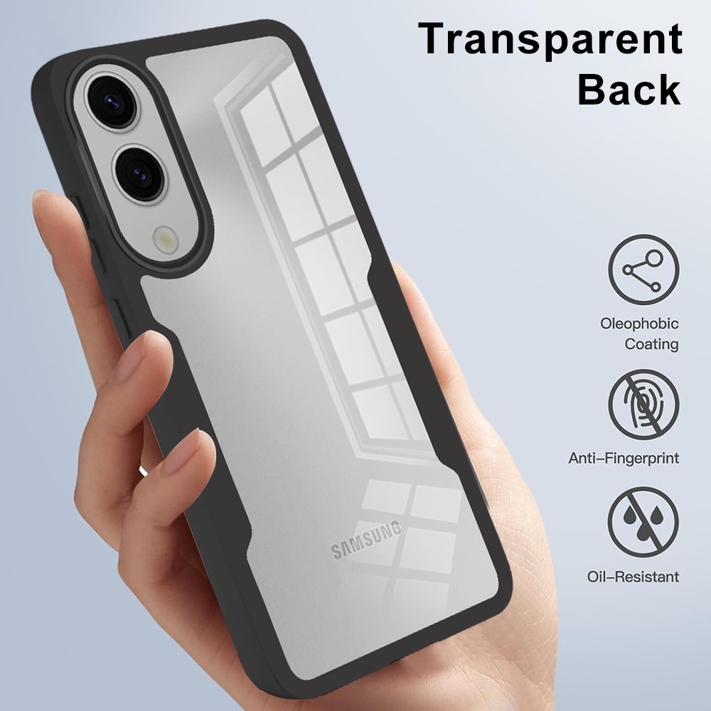 Acryl gelový obal s rámečkem pro ochranou displeje na Samsung Galaxy S25 Edge - černý
