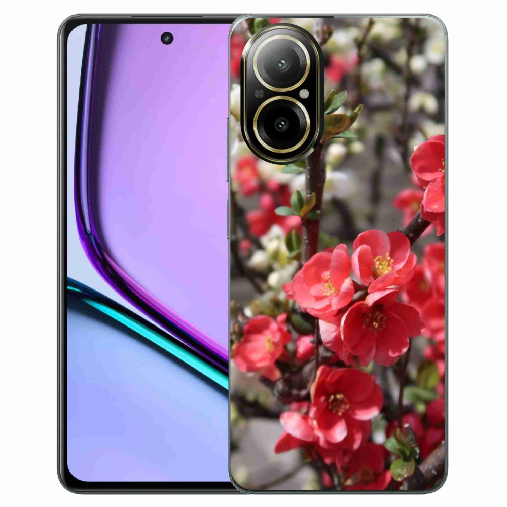 Gelový kryt mmCase na Realme C67 - červené květy