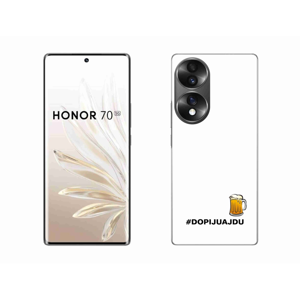 Gelový kryt mmCase na Honor 70 - pivní motiv 1 bílé pozadí