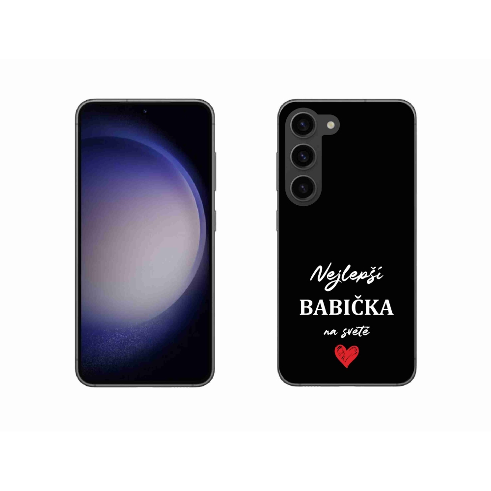 Gelový kryt mmCase na Samsung Galaxy S23 5G - nejlepší babička 1 černé pozadí