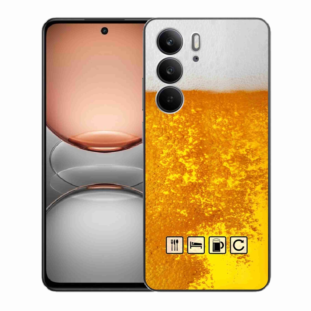 Gelový kryt mmCase na Realme C75 - pivní motiv 3