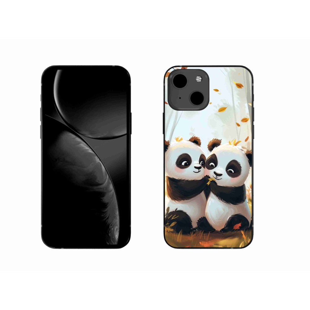 Gelový kryt mmCase na iPhone 13 - pandy