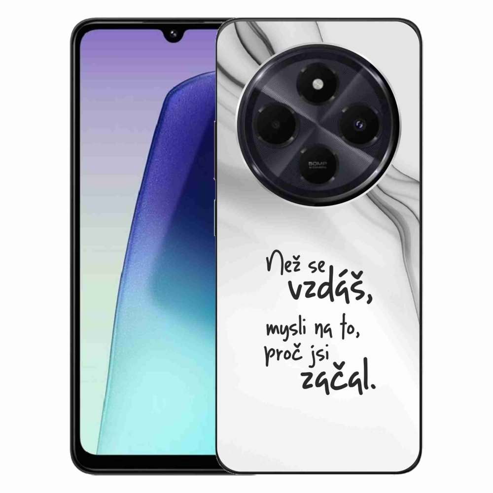 Gelový kryt mmCase na Xiaomi Redmi 14C/Poco C75 - citát 2 bílé pozadí