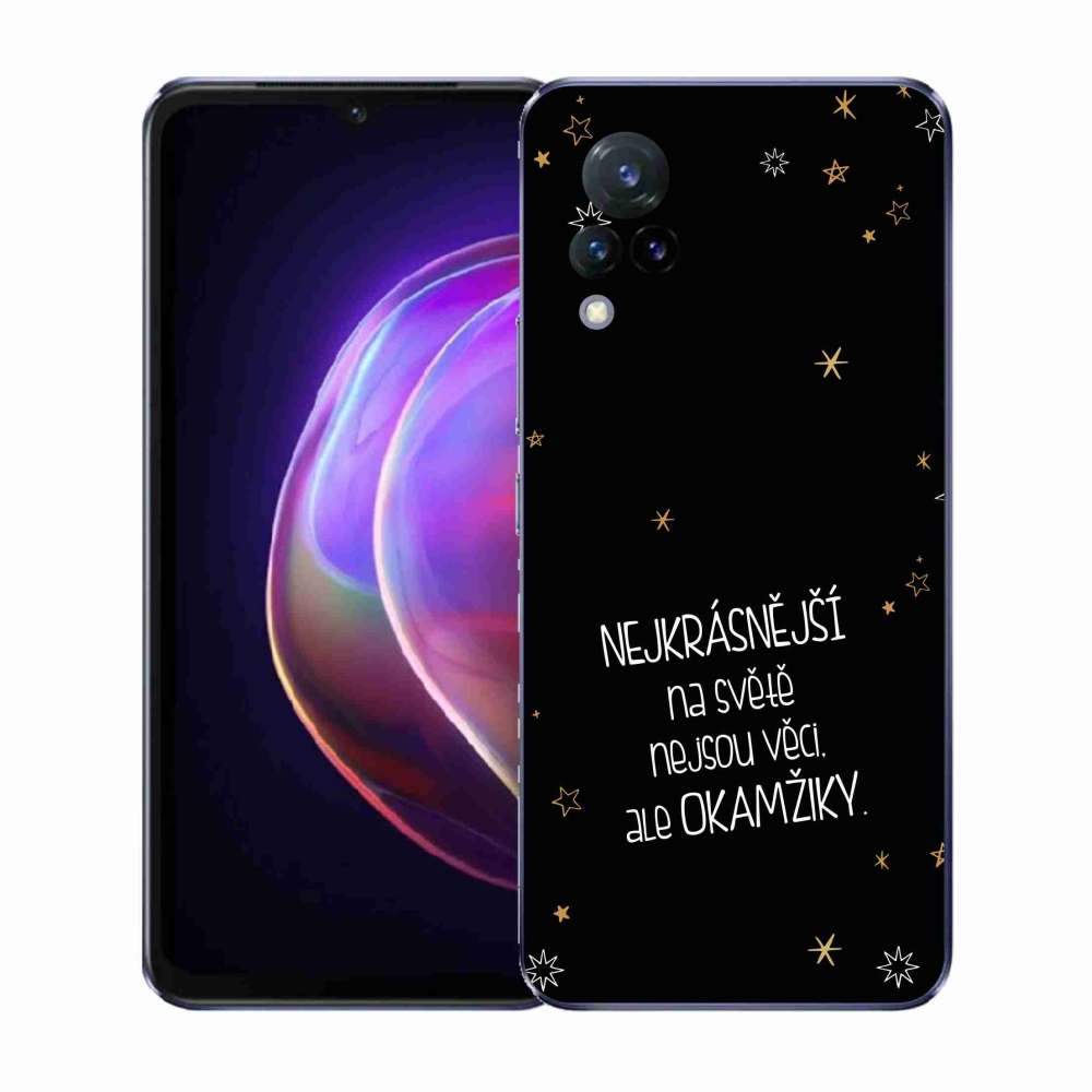 Gelový kryt mmCase na Vivo V21 4G/5G - citát 4 černé pozadí