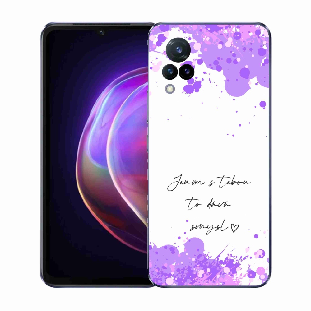 Gelový kryt mmCase na Vivo V21 4G/5G - zamilovaný text bílé pozadí