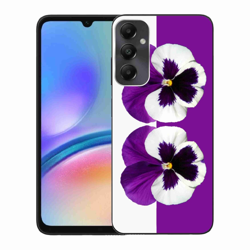 Gelový kryt mmCase na Samsung Galaxy A05s - fialovobílý květ