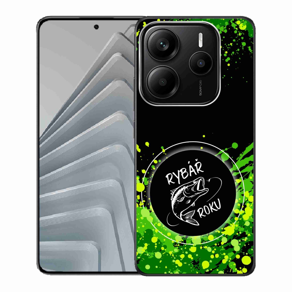 Gelový kryt mmCase na Xiaomi Redmi Note 14 5G - rybář roku černé pozadí