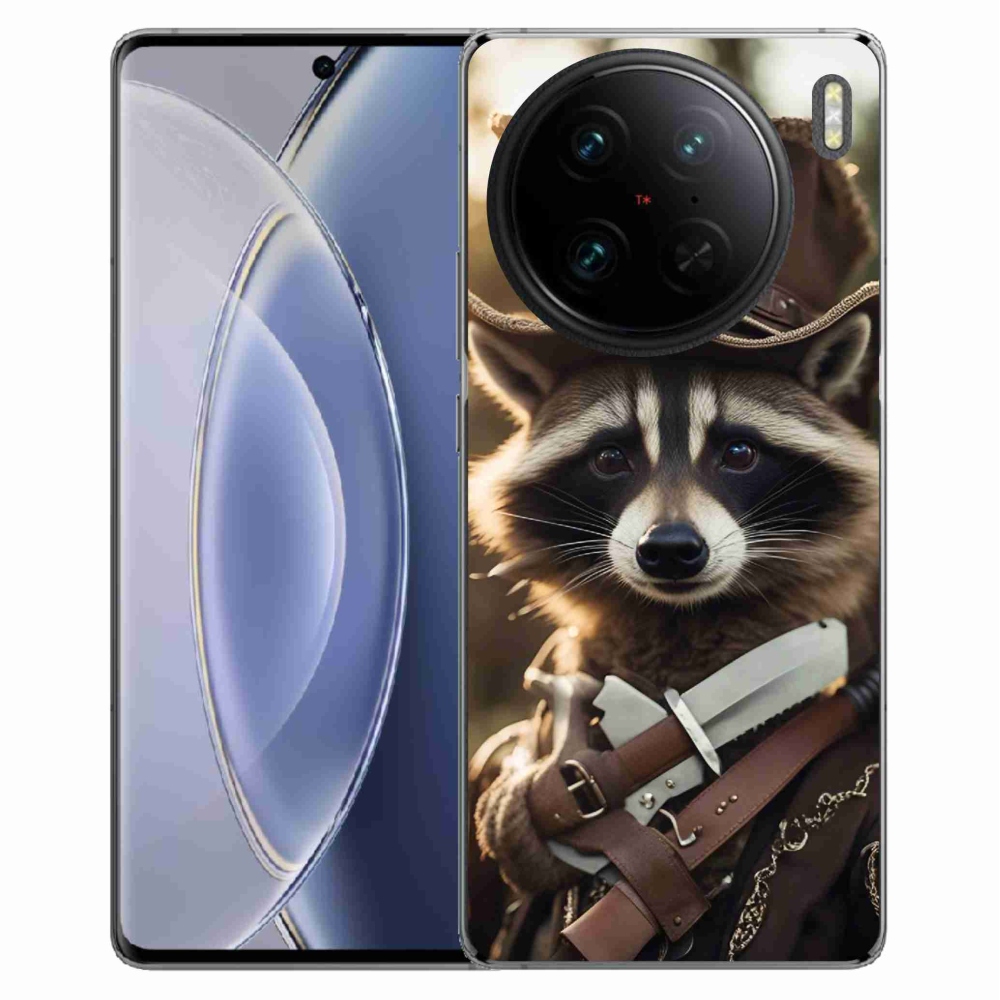 Gelový kryt mmCase na Vivo X90 Pro - mýval v uniformě