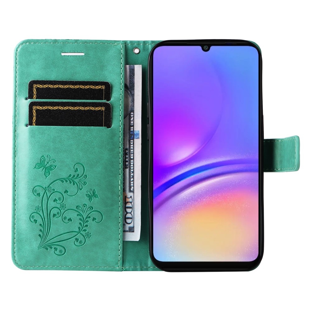 Big Butterfly knížkové pouzdro na Samsung Galaxy A06 4G - modrozelené