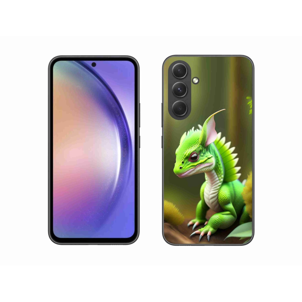 Gelový kryt mmCase na Samsung Galaxy A54 5G - zelený dráček