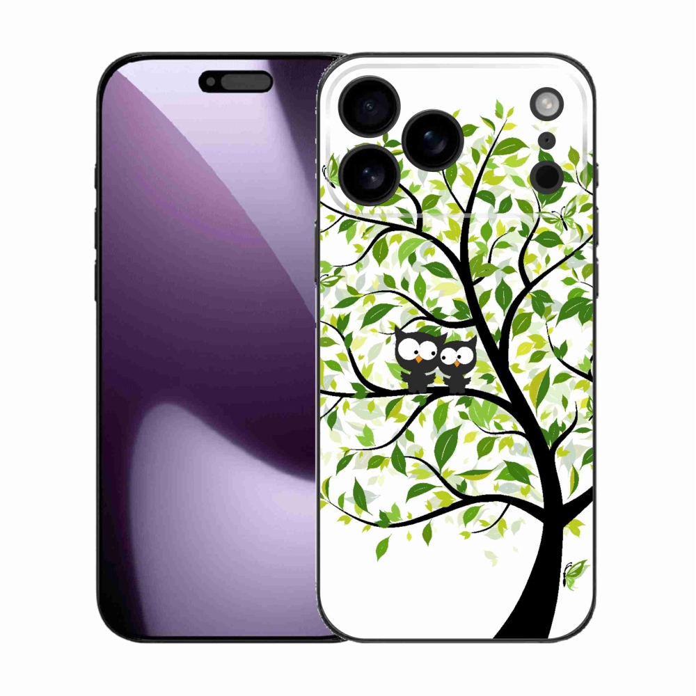Gelový kryt mmCase na iPhone 17 Pro Max - sovičky na stromě