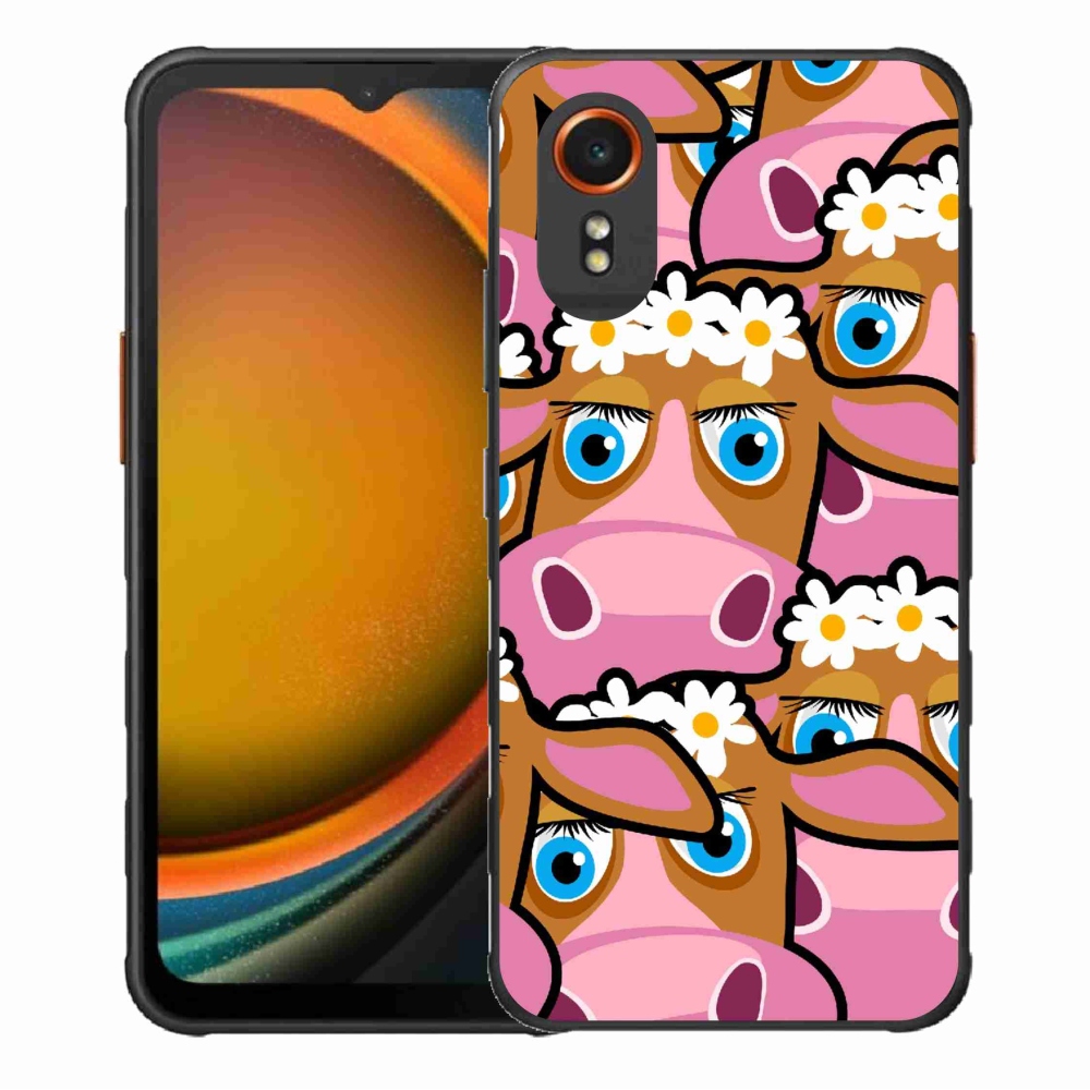 Gelový kryt mmCase na Samsung Galaxy Xcover 7 - kreslené kravičky