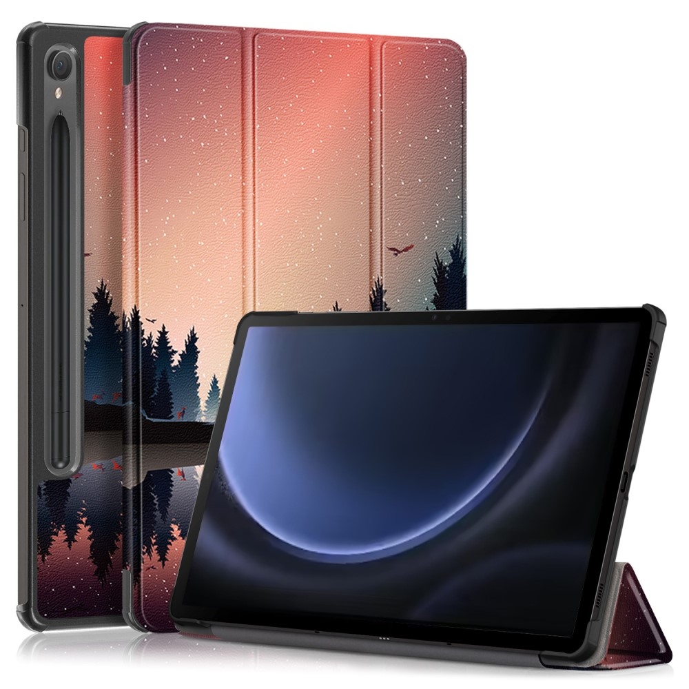 Print chytré zavírací pouzdro na Samsung Galaxy Tab S9 FE/Tab S10 FE - les