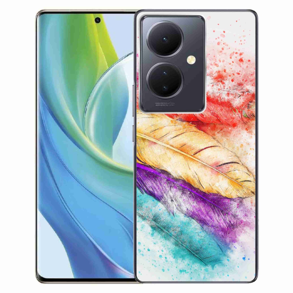 Gelový kryt mmCase na Vivo V29 Lite 5G - barevné peří