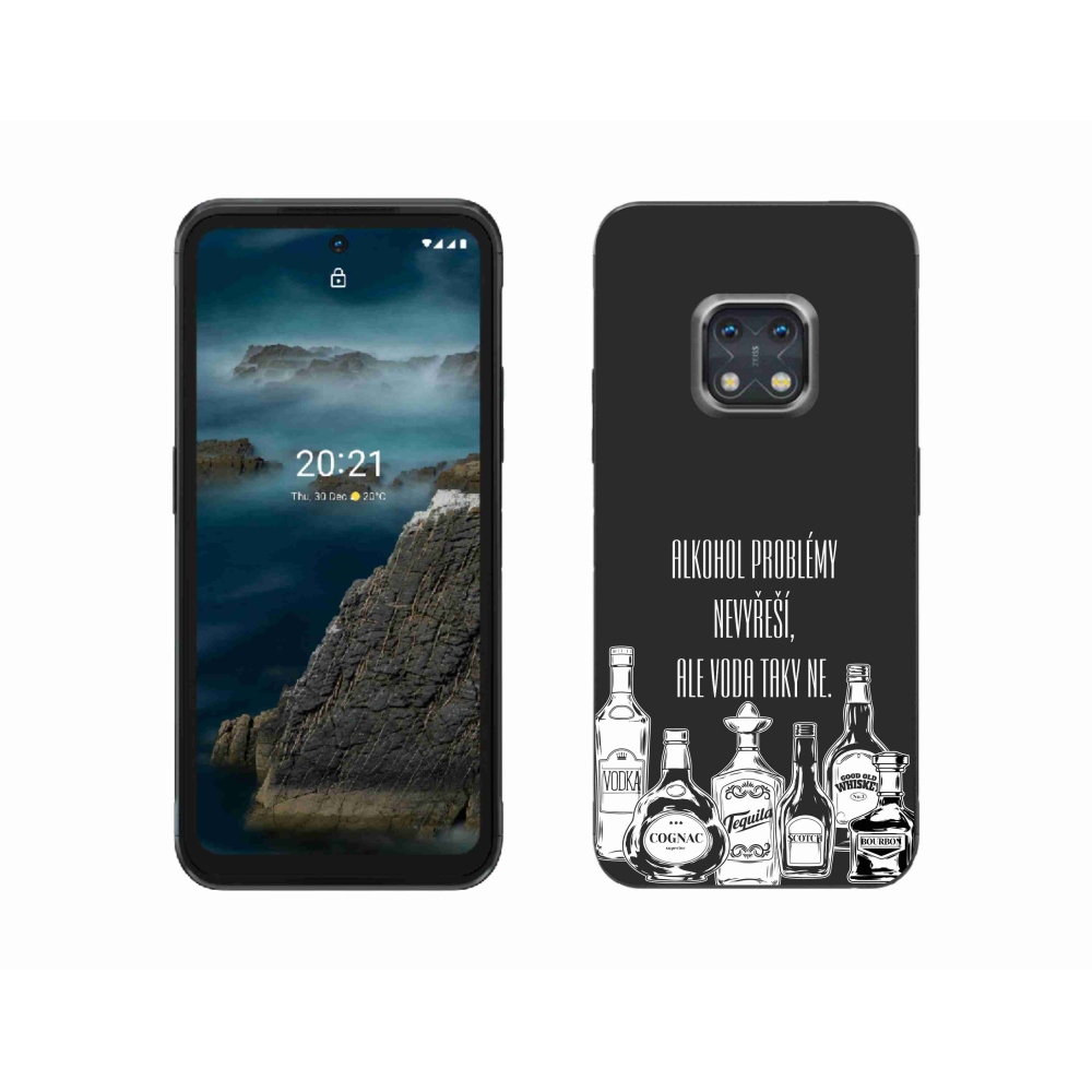 Gelový kryt mmCase na Nokia XR20 - vtipný text černé pozadí