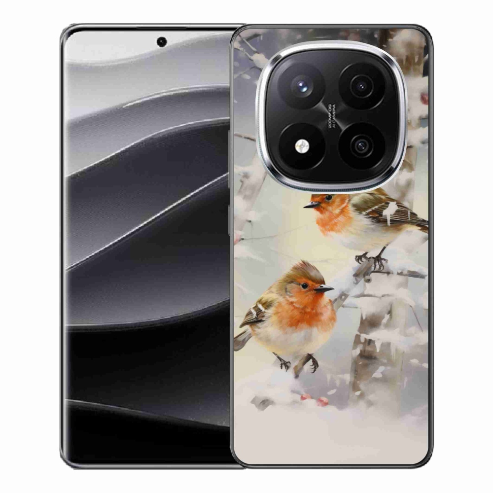 Gelový kryt mmCase na Xiaomi Redmi Note 14 Pro+ 5G - ptáčci v zimě