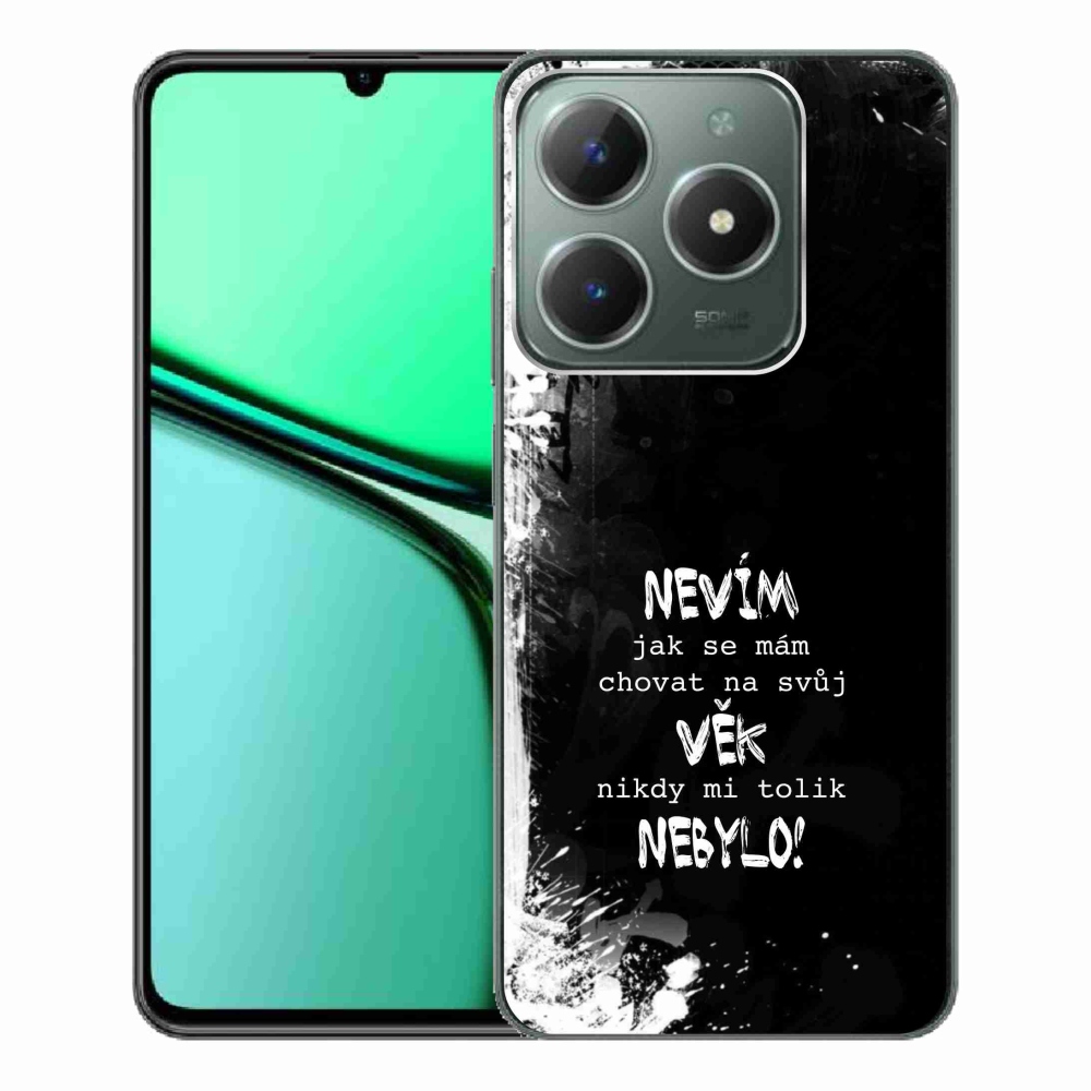 Gelový kryt mmCase na Realme C61 - vtipný text 14 černé pozadí